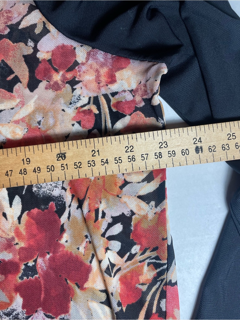 LOGO Layers by Lori Goldstein 1X Floral Sheer Mesh Tunic Top Black Pink Orange - Picture 15 of 15
